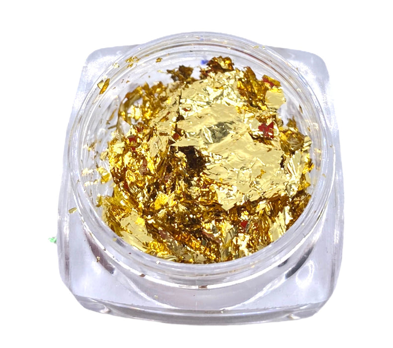 Nail Art Foil Gold Flakes, Metallic Gold Leaf Nail Decorations