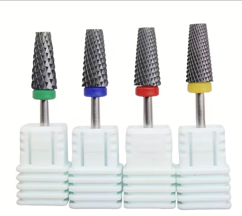 3/32" Sharp Black Ceramic Nail Drill Bit – Triangle Shape | Professional E-File Bit for Acrylic + Gel Nails