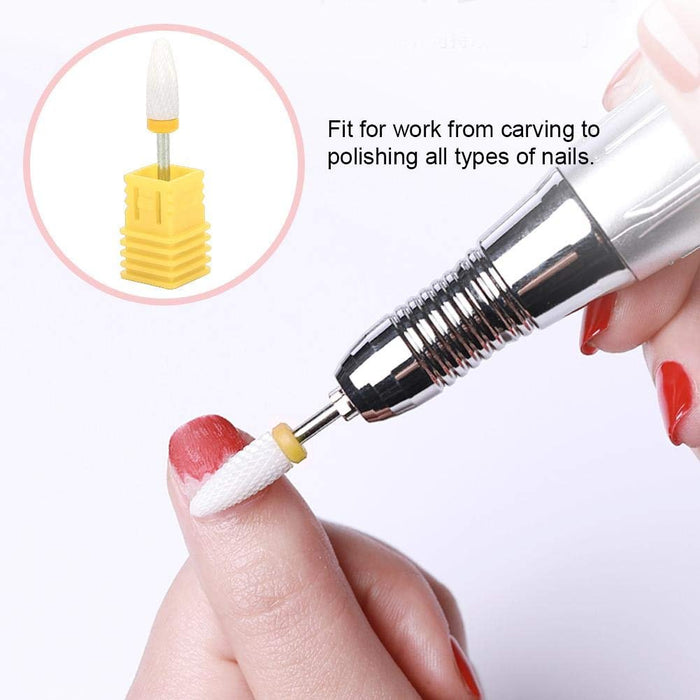 3/32" Ceramic Nail Drill Bit – Corn Shape | Professional E - File Bit for Acrylic + Gel Nails