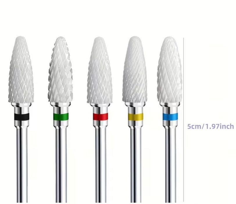 3/32" Ceramic Nail Drill Bit – Corn Shape | Professional E - File Bit for Acrylic + Gel Nails
