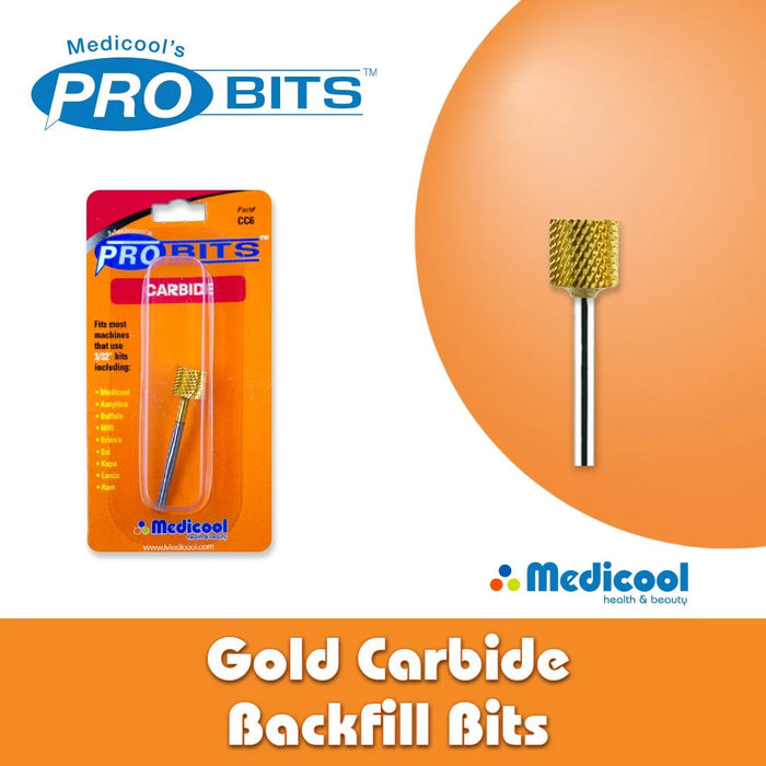 Medicool ProBits CC7 Gold Carbide Backfill Nail Bit