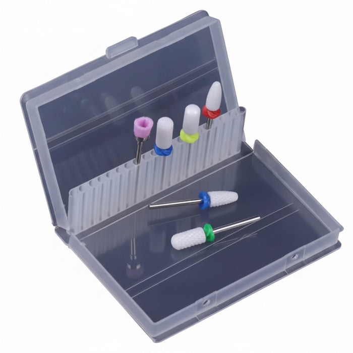 Nail Drill Bit / E-File Bit Storage Box, Holds 20 Bits