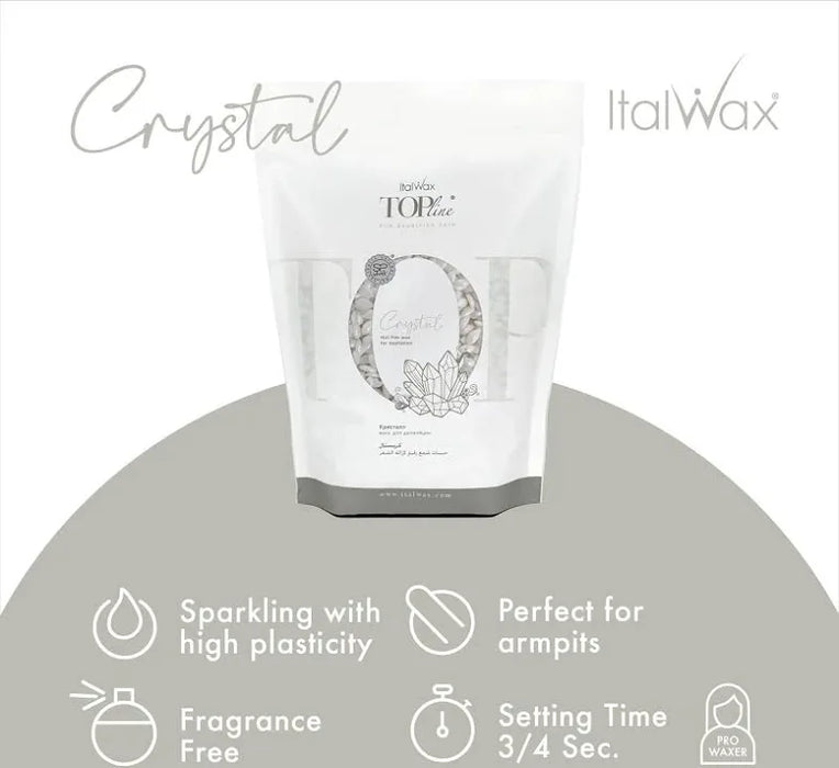 Italwax Top Line Crystal Hot Film Hard Wax (Unscented, Semi Transparent, 3-4 Sec)
