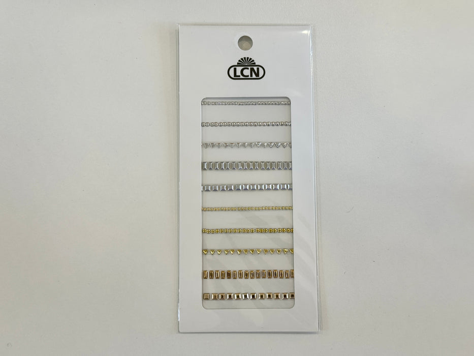 LCN Nail Art Jewelry - Bronze, Gold + Silver Nail Charm Decals