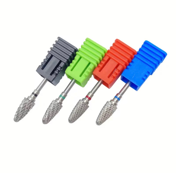 3/32" Tungsten Carbide Nail Drill Bit – Corn Shape | Professional E-File Bit for Acrylic + Gel Nails