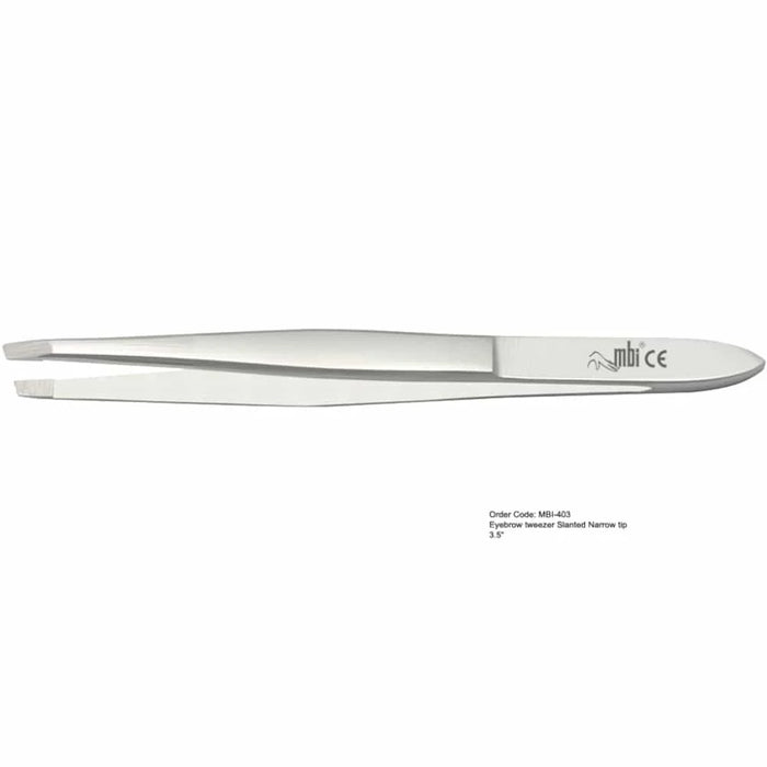Eyebrow Tweezers Slated Narrow Tip 3.5”, MBI-403