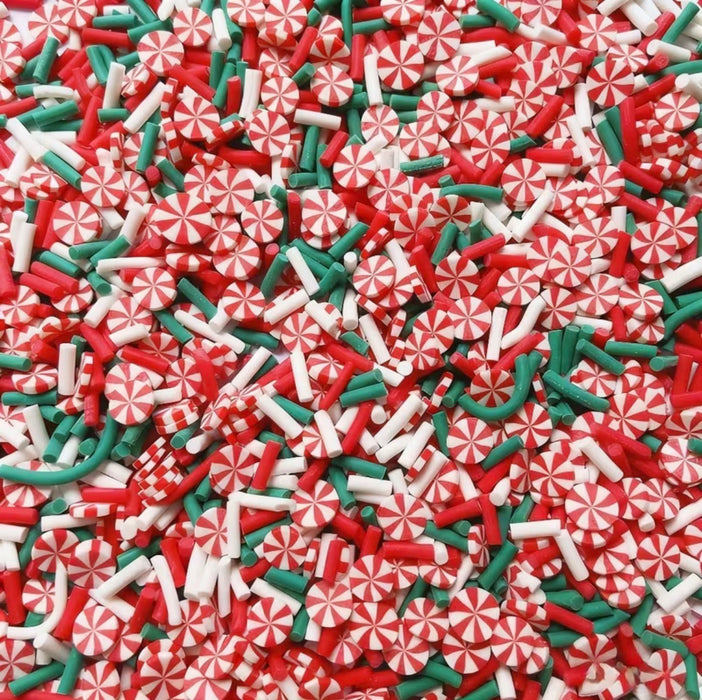 Holiday Peppermint + Sprinkles Mix Nail Charms, Christmas Nail Art Supplies 100pcs