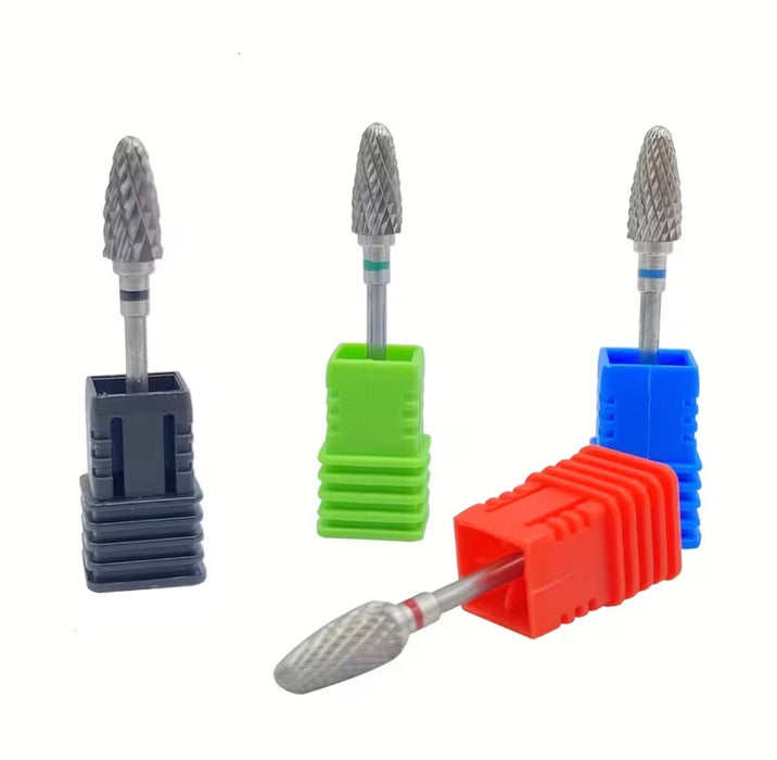 3/32" Tungsten Carbide Nail Drill Bit – Corn Shape | Professional E-File Bit for Acrylic + Gel Nails