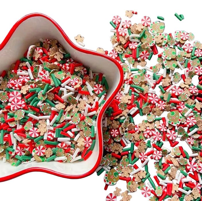 Festive Holiday Candy Mix Nail Charms, Christmas Nail Art Gems 50pcs