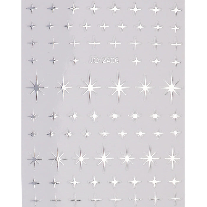 Nail Stickers, Silver Stars