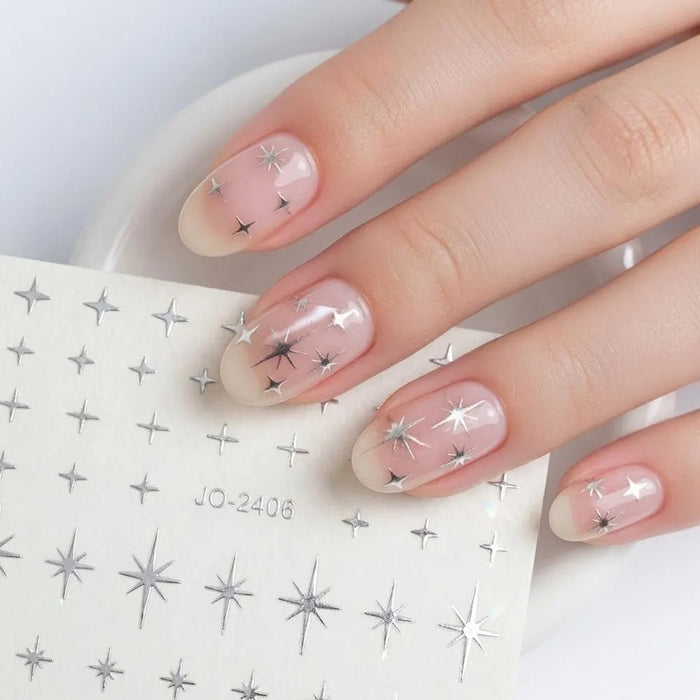 Nail Stickers, Silver Stars