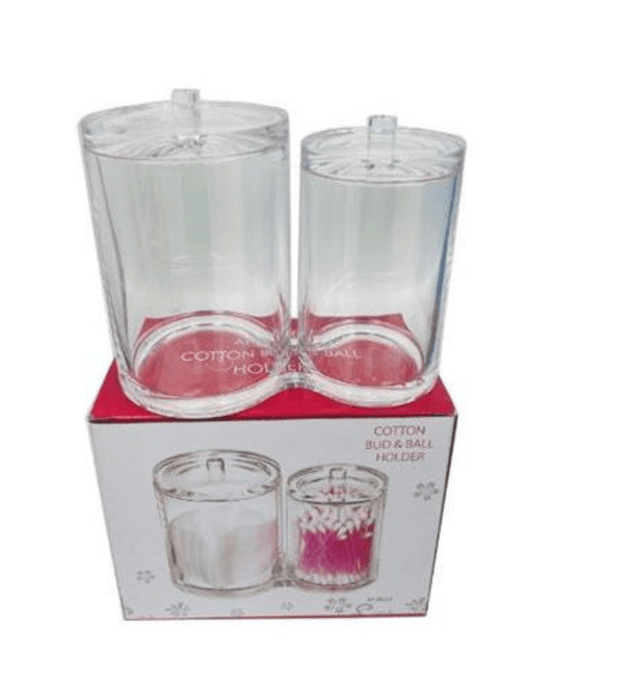 Acrylic Organizer For Cotton Swabs, Cotton Rounds + Cotton Pads 6'' x 3.5''