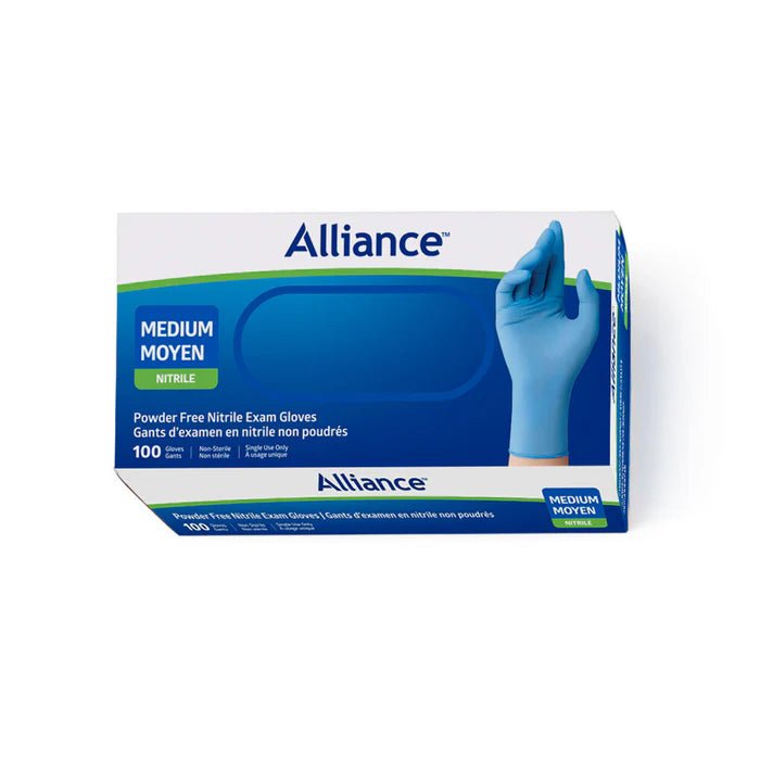 Alliance Disposable Nitrile Gloves, Blue Exam Gloves, Medium