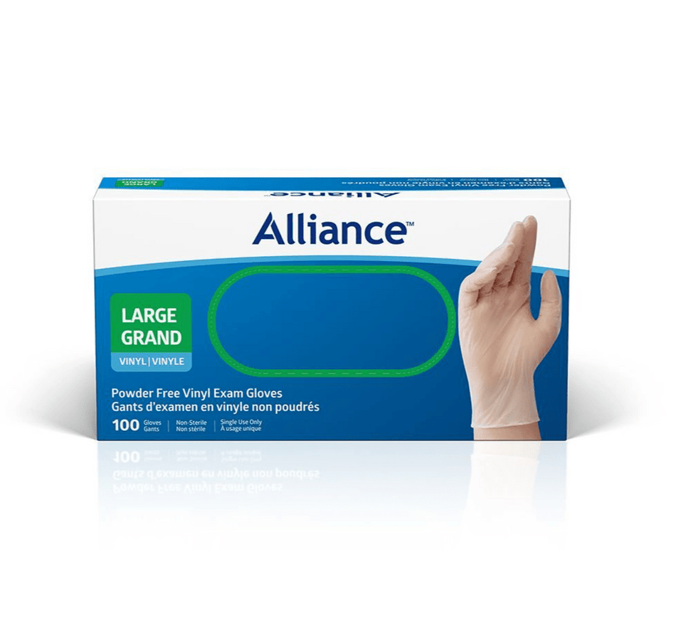 Alliance Disposable Vinyl Gloves, Medical Grade Exam Gloves, Large