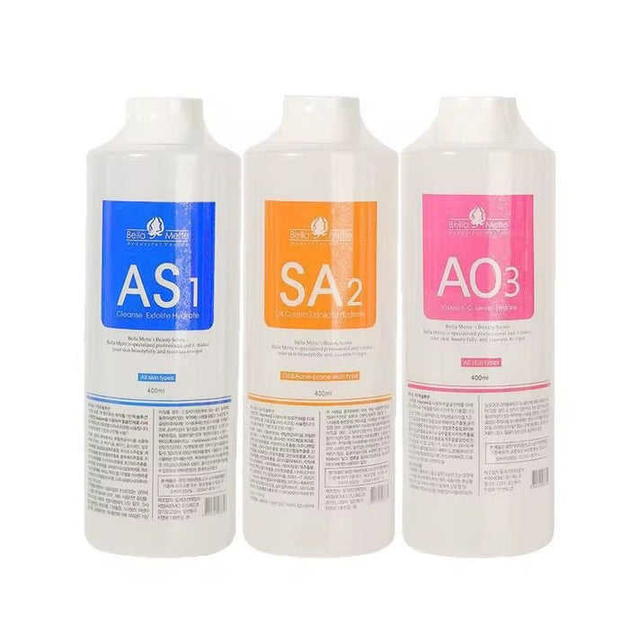 AS1 SA2 A03 Aqua Peeling Solution for Hydrofacial Machine of Hydration Facial Solution Serums, Set of 3