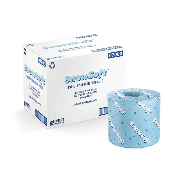 Bathroom Tissue / Toilet Paper 2 - ply 420 Sheet Roll, Case of 48 rolls