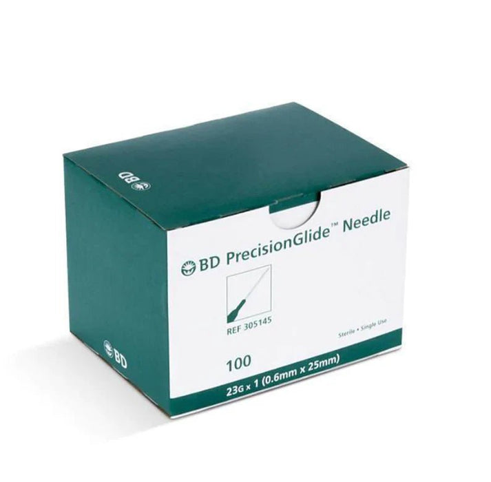 BD 305145 23G x 1" Needle Precision Glide, Disposable, Sterile, Box of 100