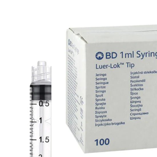 BD 309628 1 ml Luer Lok Syringe, Disposable, Sterile, Case of 100