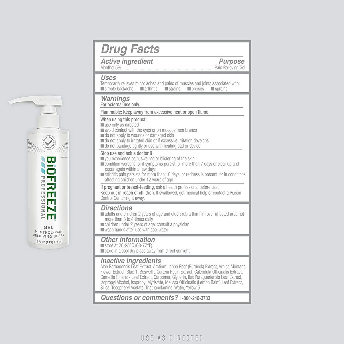 Biofreeze Professional Gel 16 Oz Pump
