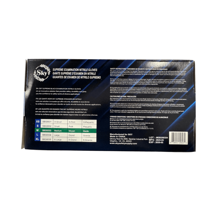 Black Nitrile Exam Gloves