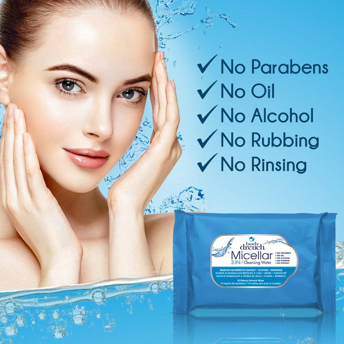 Body Drench Micellar 3 in 1 Cleansing Wipes (30 wipes)