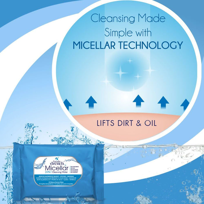Body Drench Micellar 3 in 1 Cleansing Wipes (30 wipes)