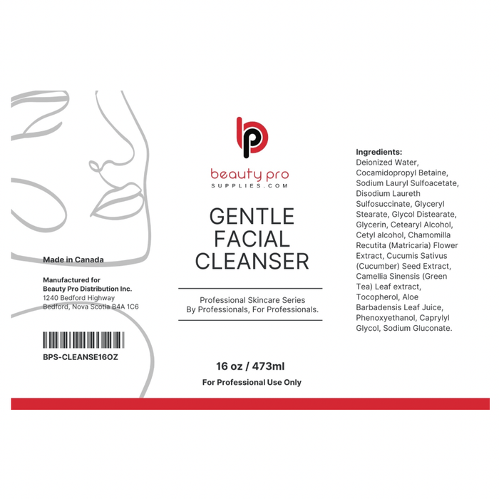 BPS Pro Series Gentle Facial Cleanser, Professional Size 16oz / 473ml
