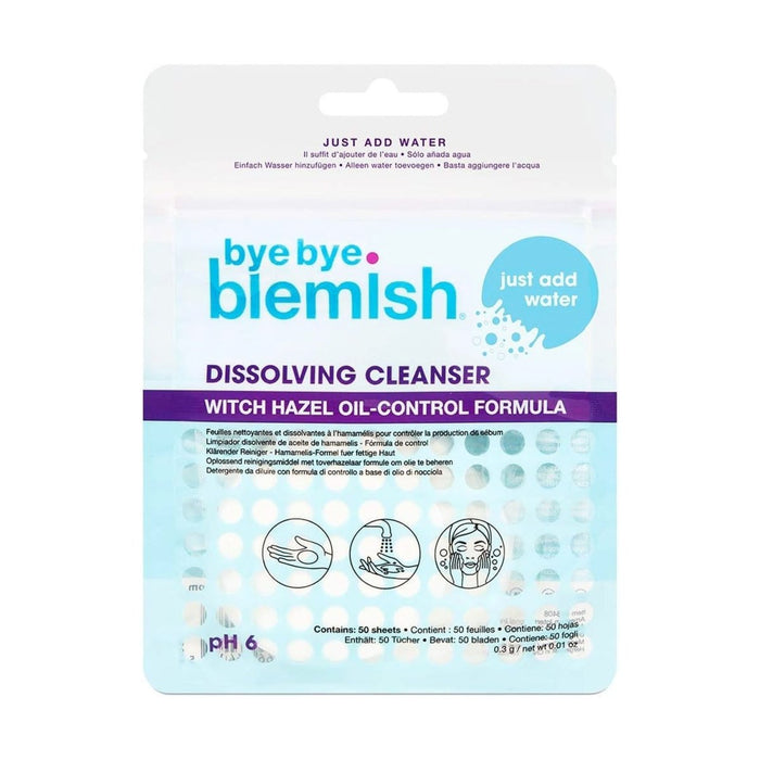 Bye Bye Blemish Dissolving Cleanser Witch Hazel Oil - Control Formula, 50 sheets
