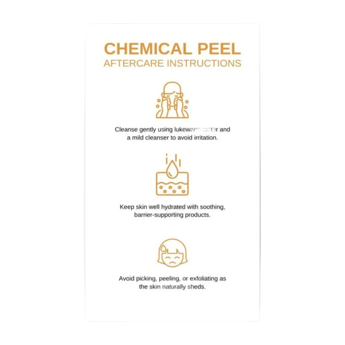 Chemical Peel Post Treatment Aftercare Instructions Cards