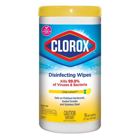 Clorox Disinfecting Wipes, Lemon Fresh, 75 Count