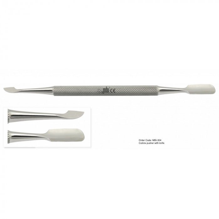 Cuticle Pusher with Knife Nail Implement Tool