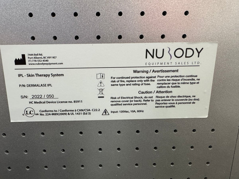 Dermalase IPL Laser Machine, Pre - Owned / Used