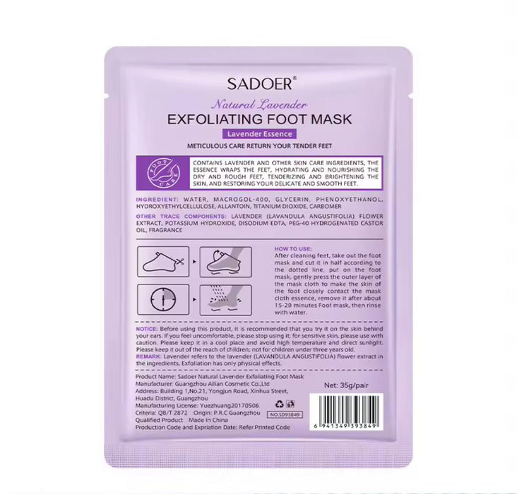 Exfoliating Foot Peeling Mask, Natural Lavender 35g