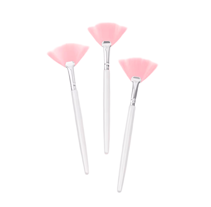 Facial Applicator Fan Brush, Pink Tip