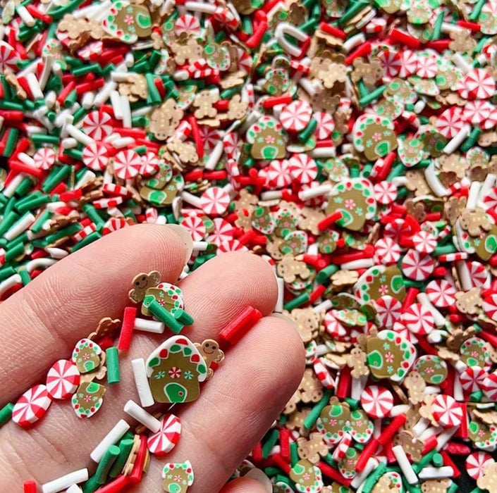 Festive Holiday Candy Mix Nail Charms, Christmas Nail Art Gems 50pcs