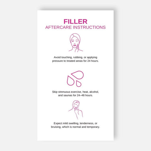 Filler Post Treatment Aftercare Instructions Cards