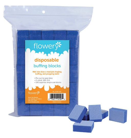 Flowery Disposable Mini Buffer Blocks Blue 180/Grit, 100pc Canada