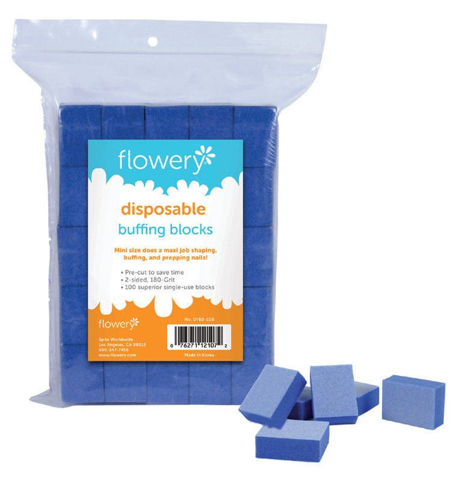 Flowery Disposable Mini Buffer Blocks Blue 180/Grit, 100pc Canada