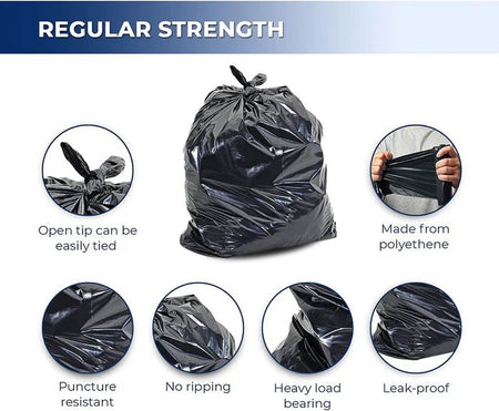 Garbage Bag Extra Strong, 26" X 36" Black, Case of 125