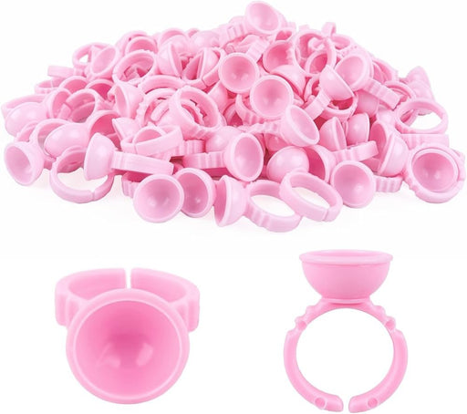 Glue Ring Cups for Nail + Eyelash Extension Adhesives, 100 pack
