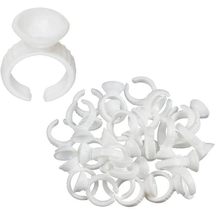 Glue Ring Cups for Nail + Eyelash Extension Adhesives, 100 pack