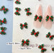 Holiday Green/Red Plaid Bow Nail Charms, Christmas Nail Art Supplies 10pcs