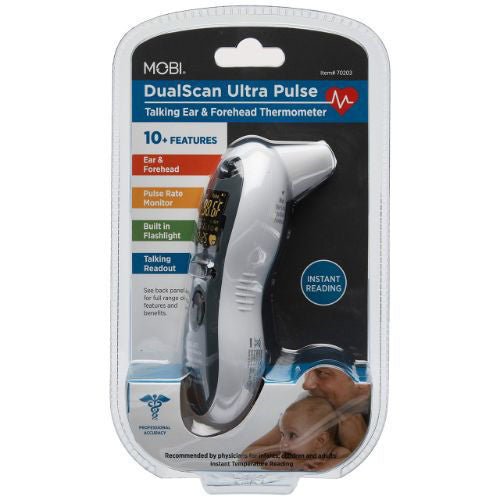 Infrared Thermometer DualScan Ultra Pulse Talking Ear & Forehead Thermometer with 10+ Features
