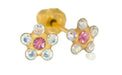 Inverness 24K GP AB CZ w/Rose Flower Earring - 760C