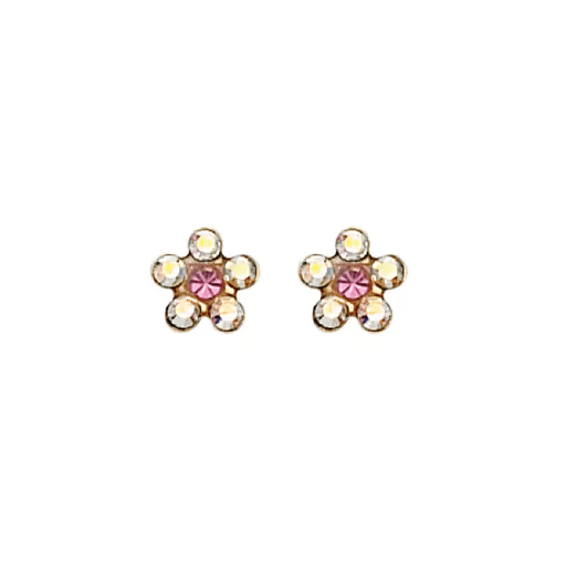 Inverness 24K GP AB CZ w/Rose Flower Earring - 760C