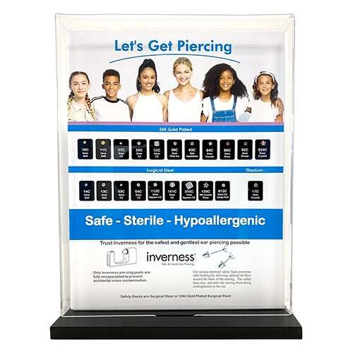 Inverness Ear Piercing Starter Kit - 12 Full sets, Device + Retail Display