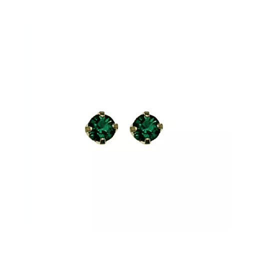 Inverness Earring 24K GP 3MM Emerald Tiffany, May - 85C