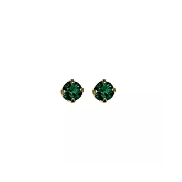 Inverness Earring 24K GP 3MM Emerald Tiffany, May - 85C
