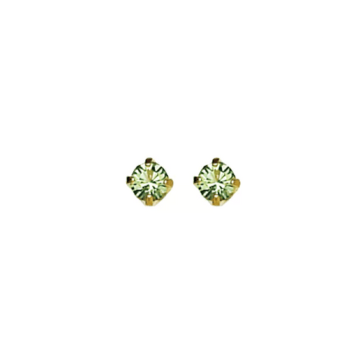 Inverness Earring 24K GP 3MM Peridot Tiffany, August - 88C