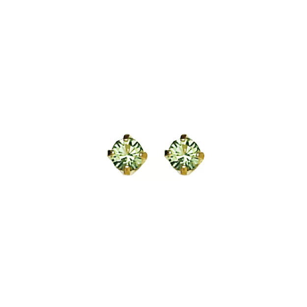 Inverness Earring 24K GP 3MM Peridot Tiffany, August - 88C